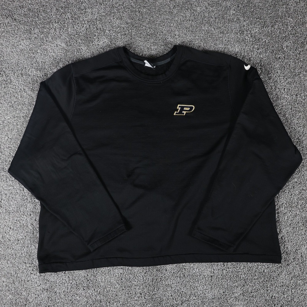 Nike Dri-Fit Purdue Boilermakers Crewneck Sweatshirt Men's 3XL Black Thermal